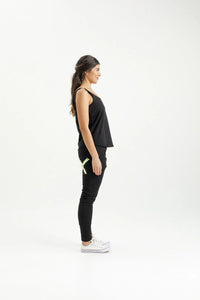 Apartment Pants - Black with Lime - HOME LEE Pant NZ LUMA