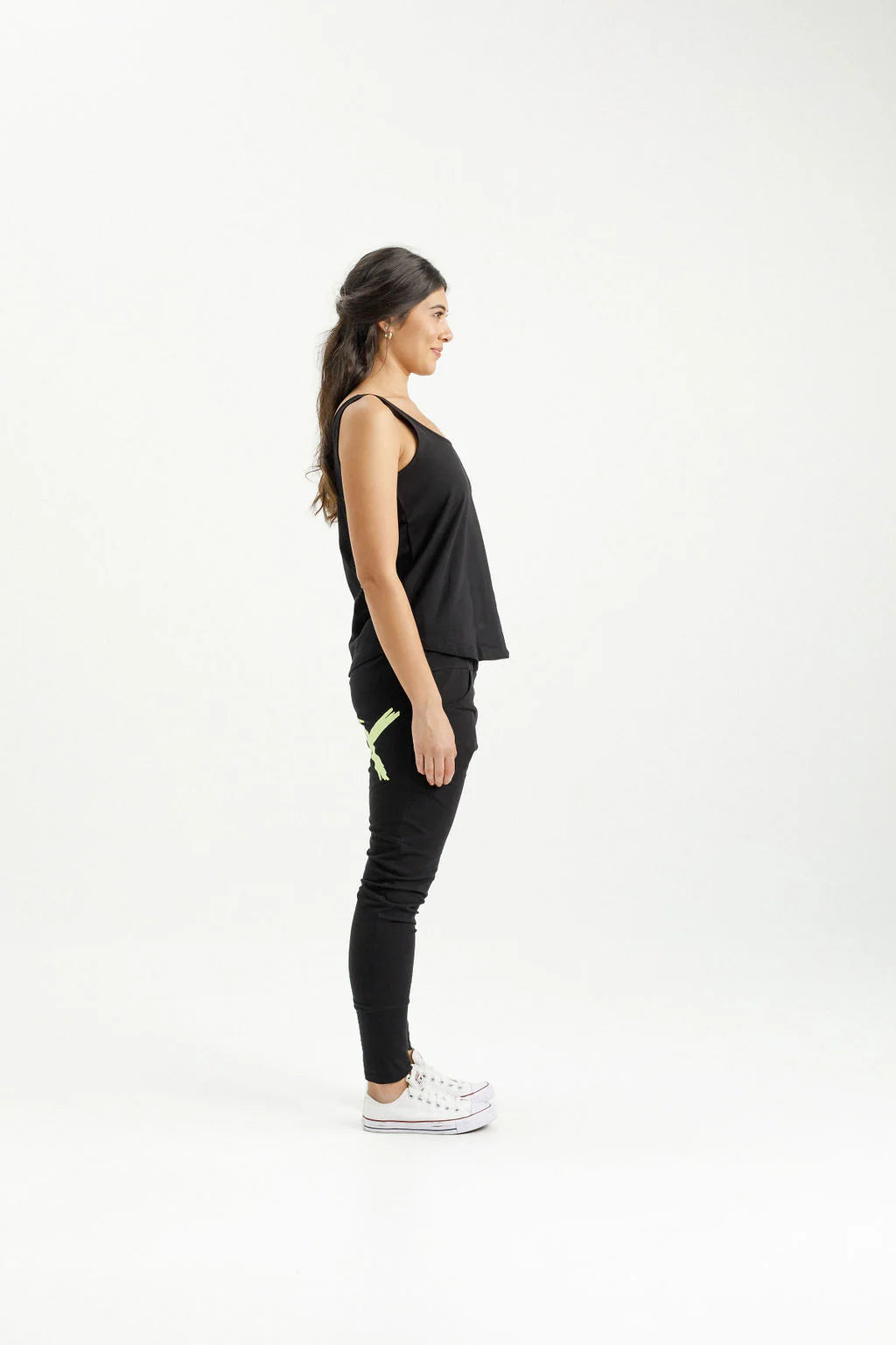 Apartment Pants - Black with Lime - HOME LEE Pant NZ LUMA