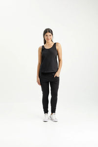 Apartment Pants - Black with Stormy Stripe - HOME LEE Pant NZ LUMA