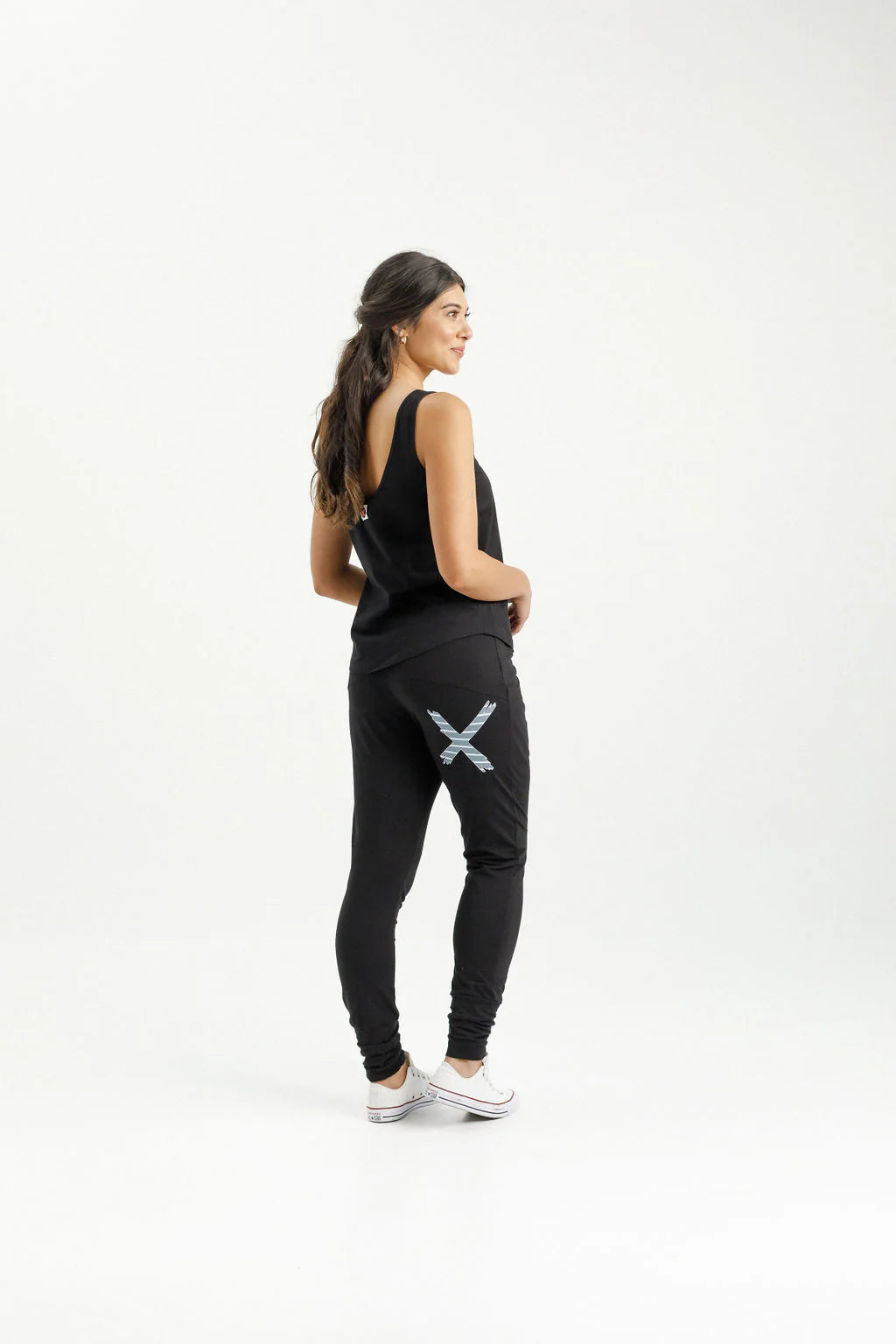 Apartment Pants - Black with Stormy Stripe - HOME LEE Pant NZ LUMA
