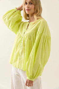 Aurora Button Blouse - Pomelo - ISLE OF MINE