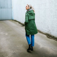Billie Rain Coat - Cypress w Purple Fleur - MOKE Jacket NZ LUMA