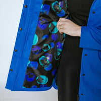 Billie Rain Coat - Imperial Blue w Night Bloom - MOKE Jacket NZ LUMA
