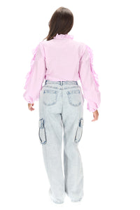 Devin Cargo Jean - Faded Blue Cotton - CHARLO Pant NZ LUMA