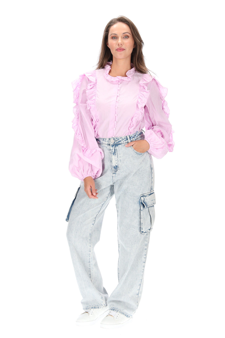 Devin Cargo Jean - Faded Blue Cotton - CHARLO Pant NZ LUMA