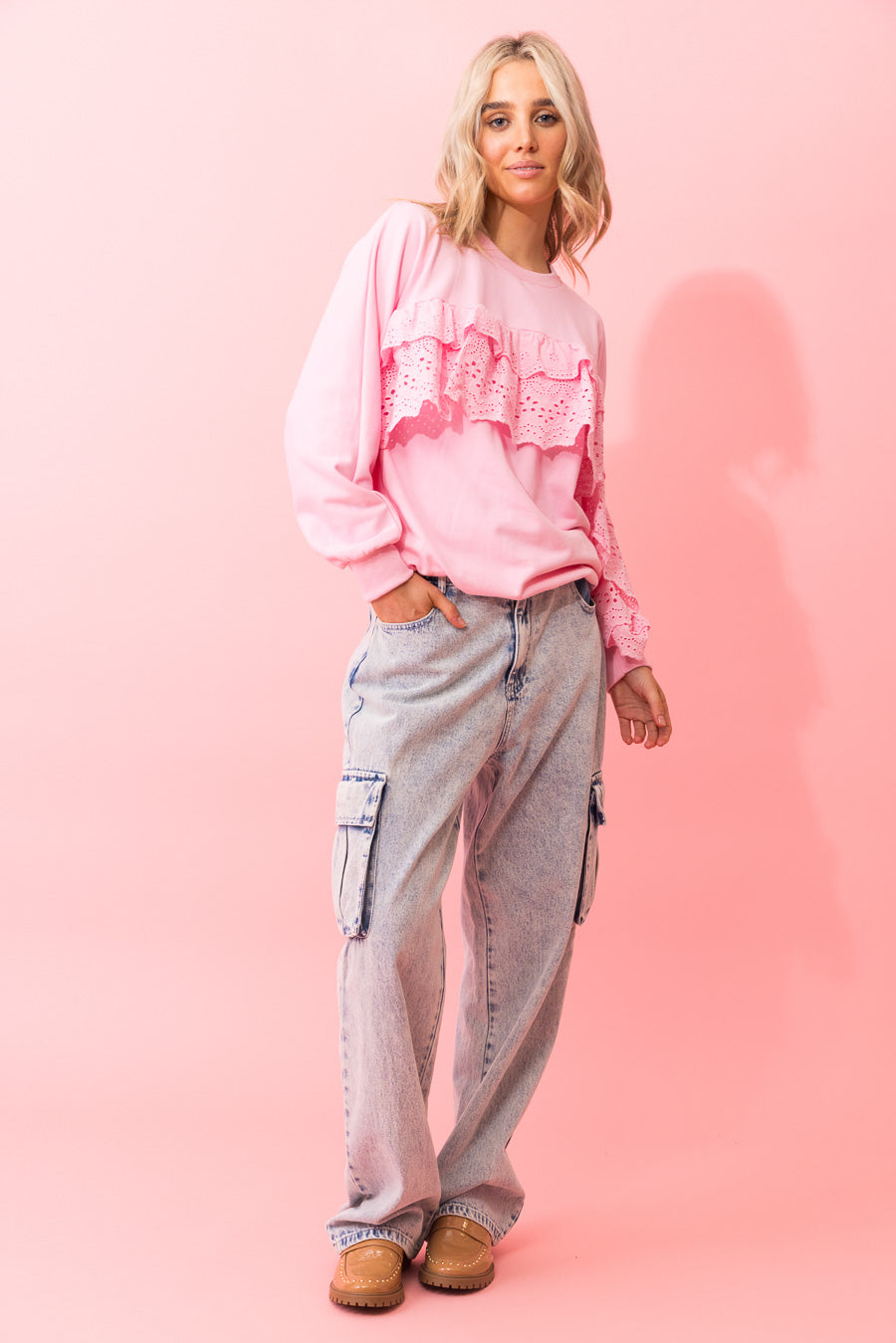 Devin Cargo Jean - Faded Blue Cotton - CHARLO Pant NZ LUMA