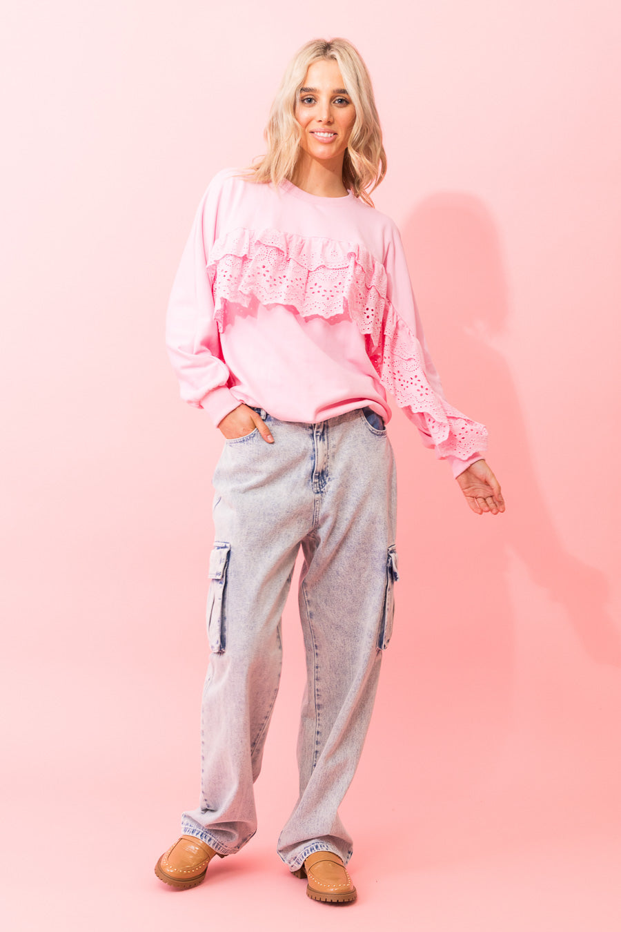 Devin Cargo Jean - Faded Blue Cotton - CHARLO Pant NZ LUMA