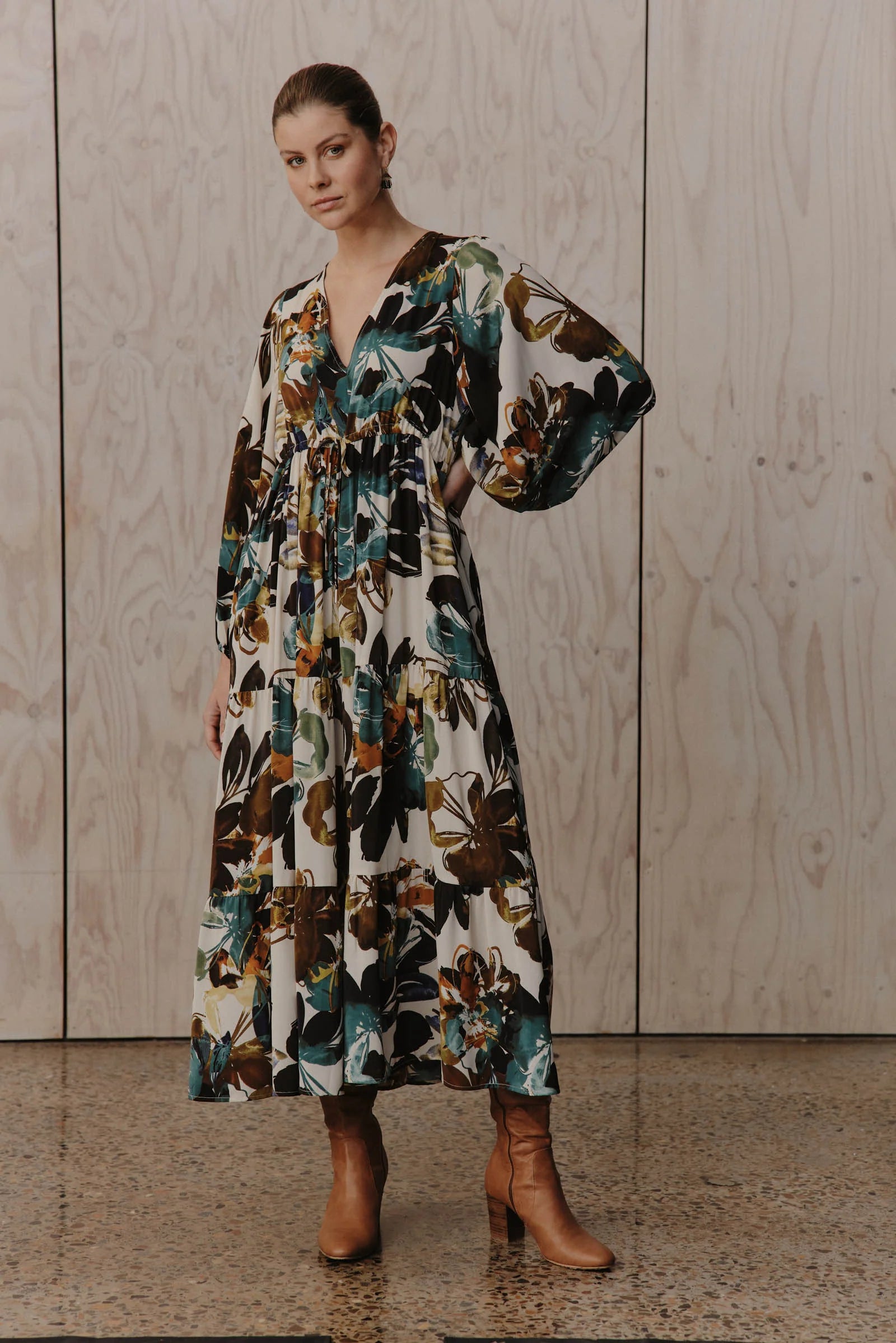 Elsie Maxi Dress - Botanical Tusk - EB&IVE Dress NZ LUMA