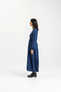 Flora Dress - Indigo Blue - HOME LEE Dress NZ LUMA