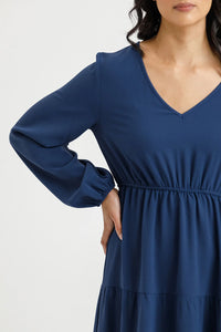 Flora Dress - Indigo Blue - HOME LEE Dress NZ LUMA