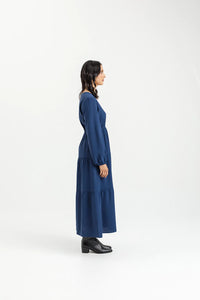 Flora Dress - Indigo Blue - HOME LEE Dress NZ LUMA
