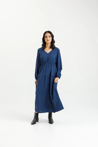 Flora Dress - Indigo Blue - HOME LEE Dress NZ LUMA