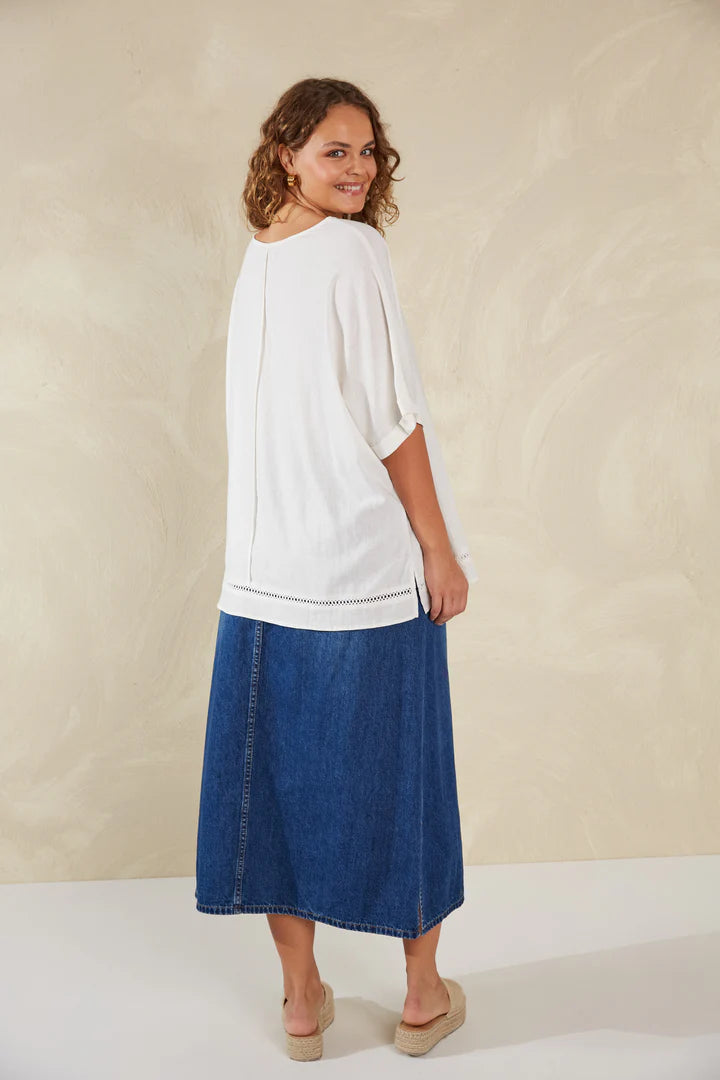 Florence Relaxed Top - Bianco - HAVEN Top NZ LUMA