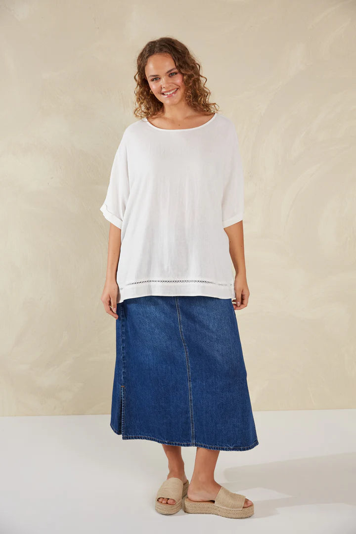 Florence Relaxed Top - Bianco - HAVEN Top NZ LUMA