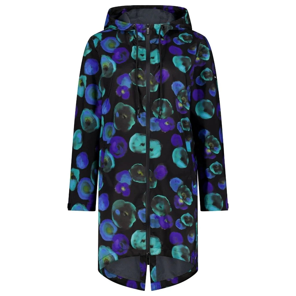 Georgie Rain Coat x Evie Kemp - Night Bloom - MOKE Jacket NZ LUMA