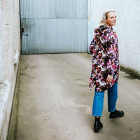 Georgie Rain Coat x Evie Kemp - Purple Fleur - MOKE Jacket NZ LUMA