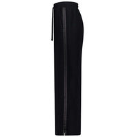 Indiana Wide Leg Pants - Black w Satin - MOKE Pant NZ LUMA