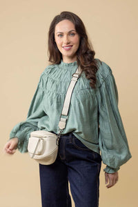 Jontee Long Sleeve Top - Sage - CHARLO