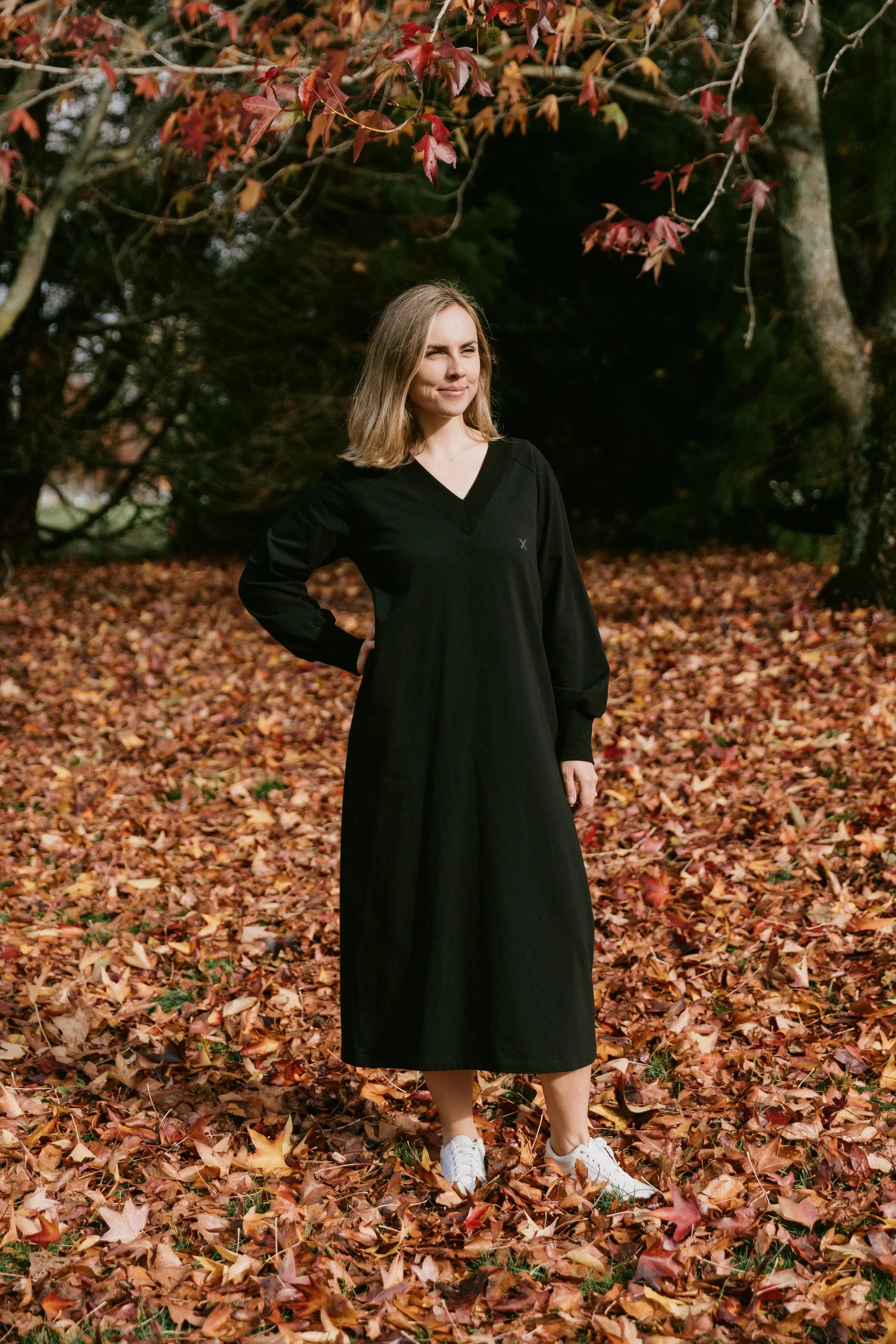 Laney Dress - Black w Mini X - HOME-LEE Dress NZ LUMA