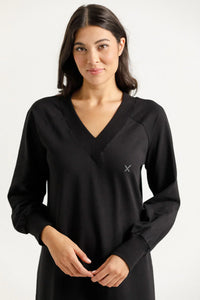 Laney Dress - Black w Mini X - HOME-LEE Dress NZ LUMA