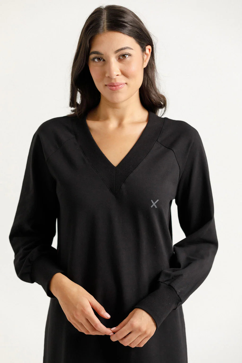 Laney Dress - Black w Mini X - HOME-LEE Dress NZ LUMA