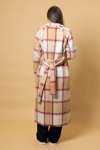 Lauren Coat - Beige Check - CHARLO Coat NZ LUMA