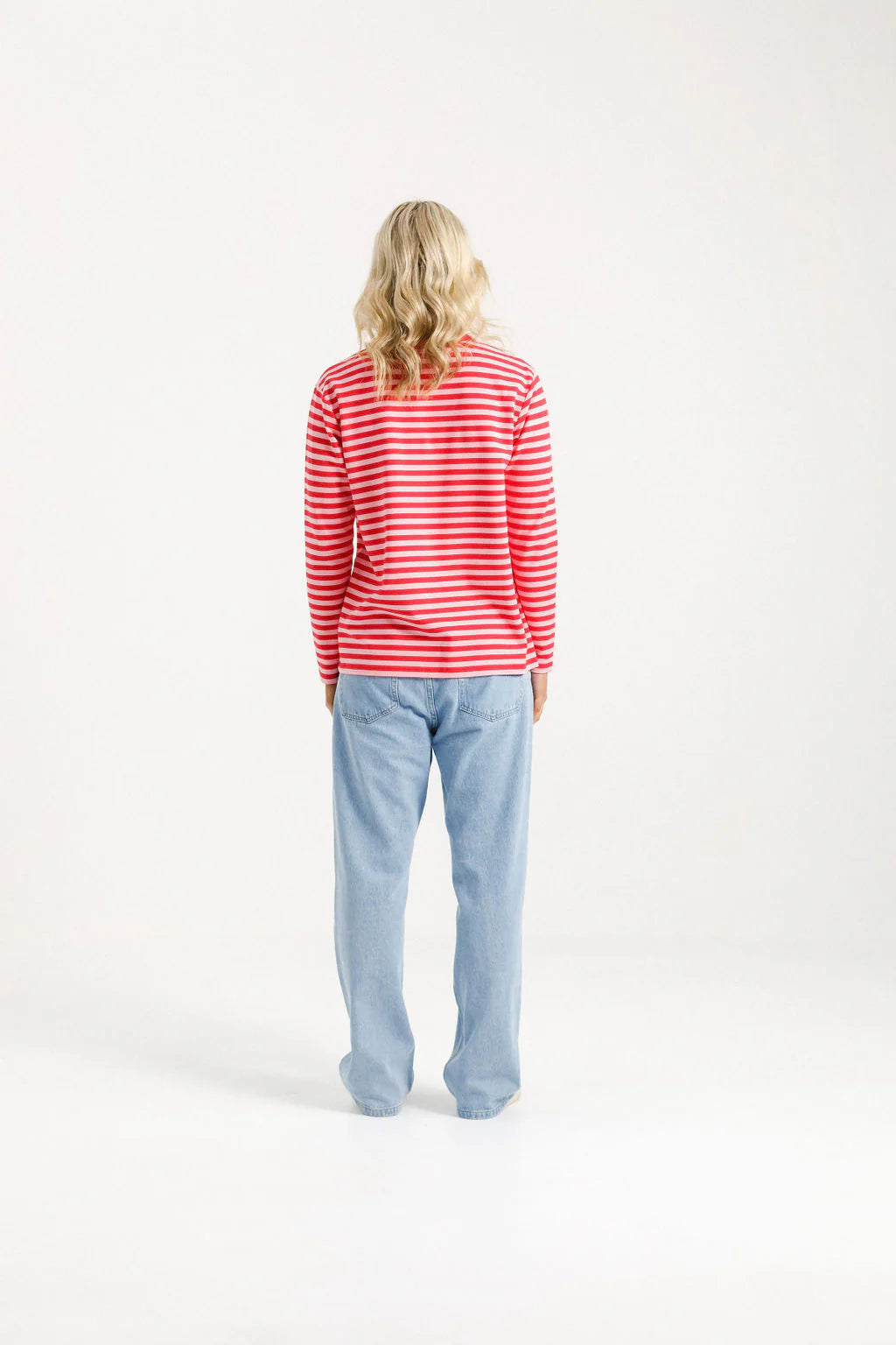 Long Sleeve Chris Tee - Berry Stripe - HOME-LEE Top NZ LUMA