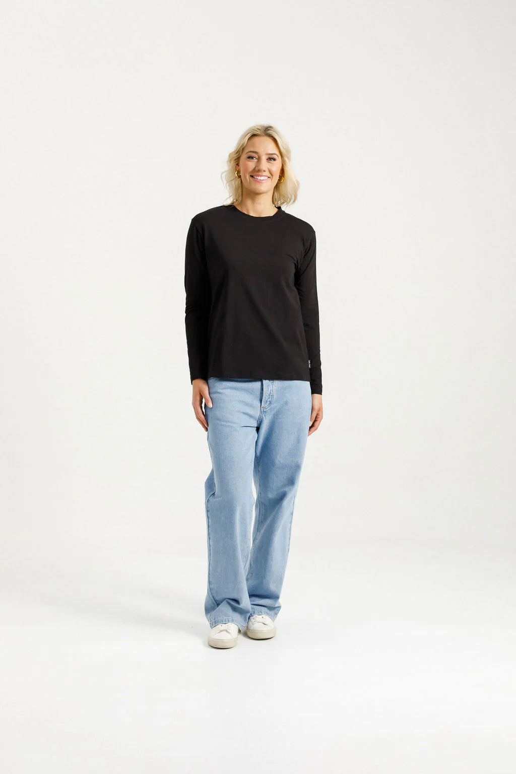 Long Sleeve Chris Tee - Black - HOME-LEE Top NZ LUMA