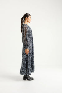 Long Sleeve Greta Dress - Damask - HOME LEE Dress NZ LUMA