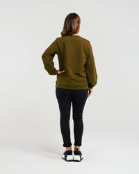 Louise Sweat - Olive - ZAFINA Top NZ LUMA
