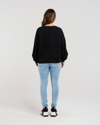 Maisie Sweat - Black - ZAFINA Top NZ LUMA