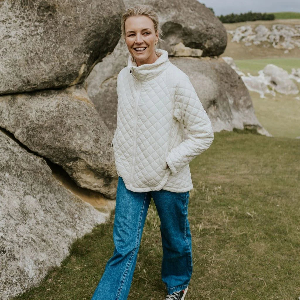Melissa Quilt Jacket - Cream - MOKE Jacket NZ LUMA