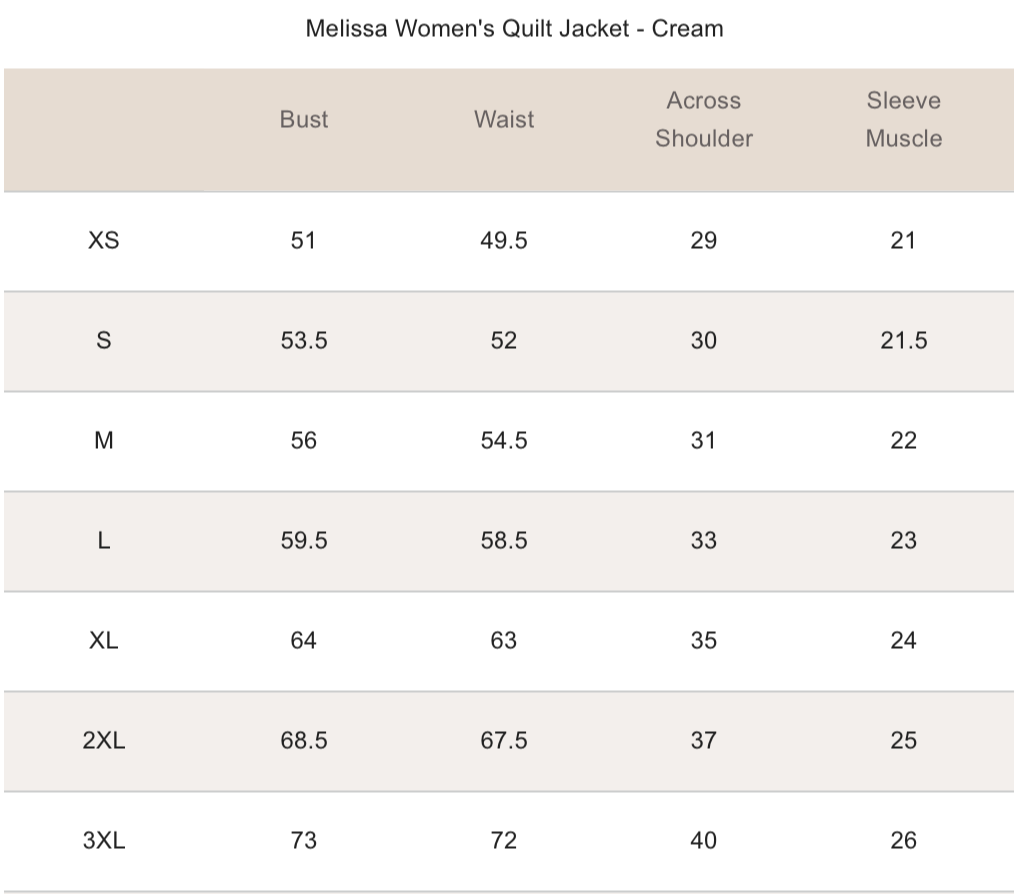 Melissa Quilt Jacket - Cream - MOKE Jacket NZ LUMA