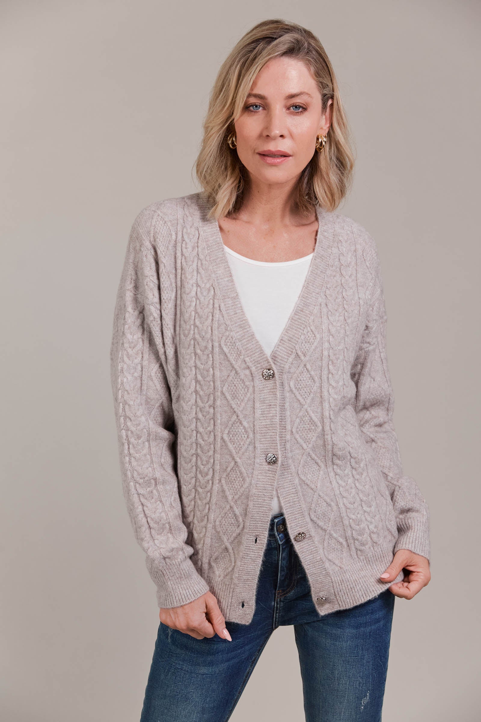 Merano Crop Cardigan - Flax - EB&IVE