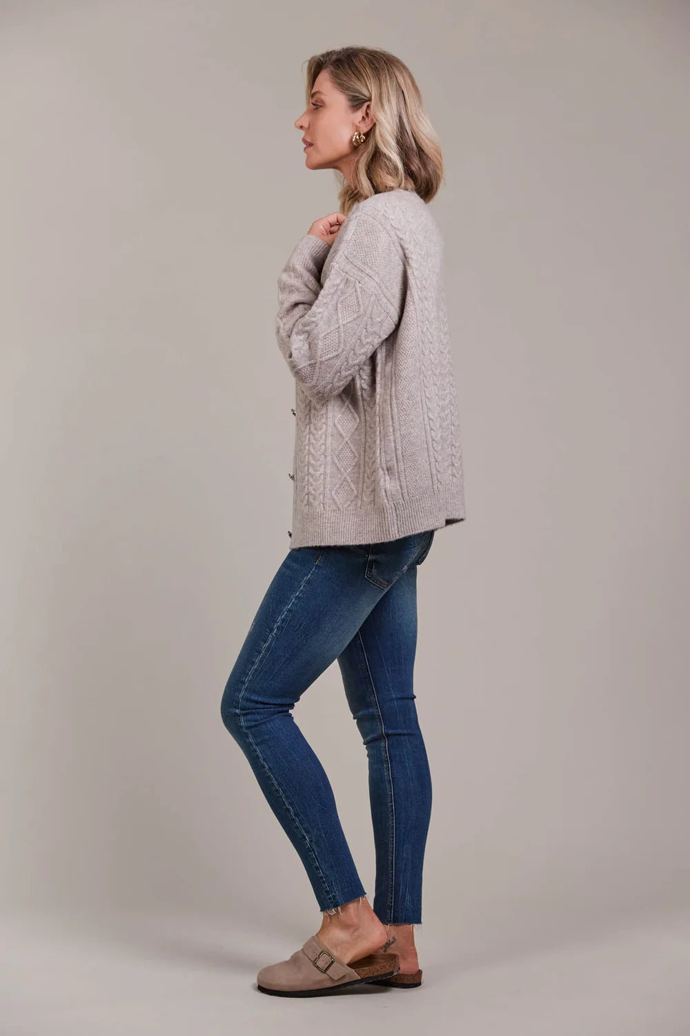 Merano Crop Cardigan - Flax - EB&IVE