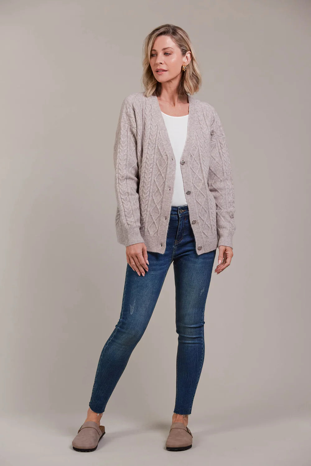 Merano Crop Cardigan - Flax - EB&IVE