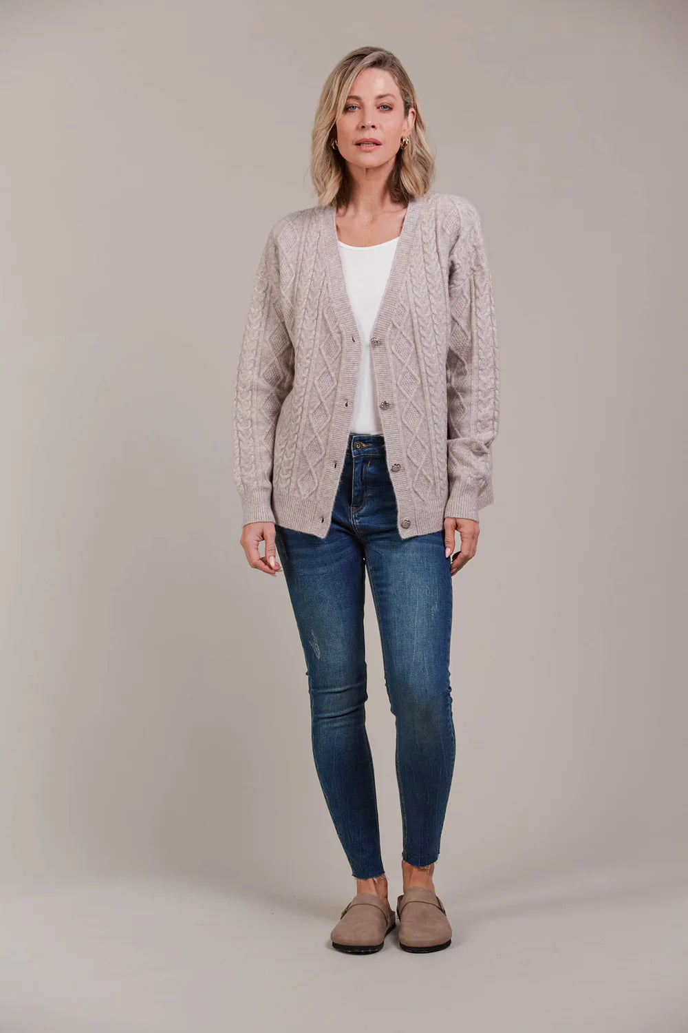 Merano Crop Cardigan - Flax - EB&IVE