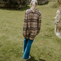 Mila Knit Coatigan - Classic Camel/Black/Barley - MOKE Coat NZ LUMA