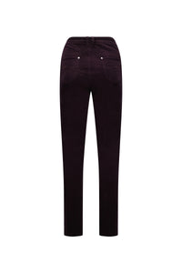 Narrow Leg F/L Pinwale Cord Pant w Fly - Mulberry - VASSALLI Pant NZ LUMA