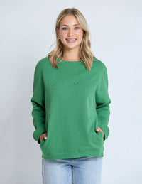 Newport Pocket Crew - Basil - STELLA & GEMMA Top NZ LUMA