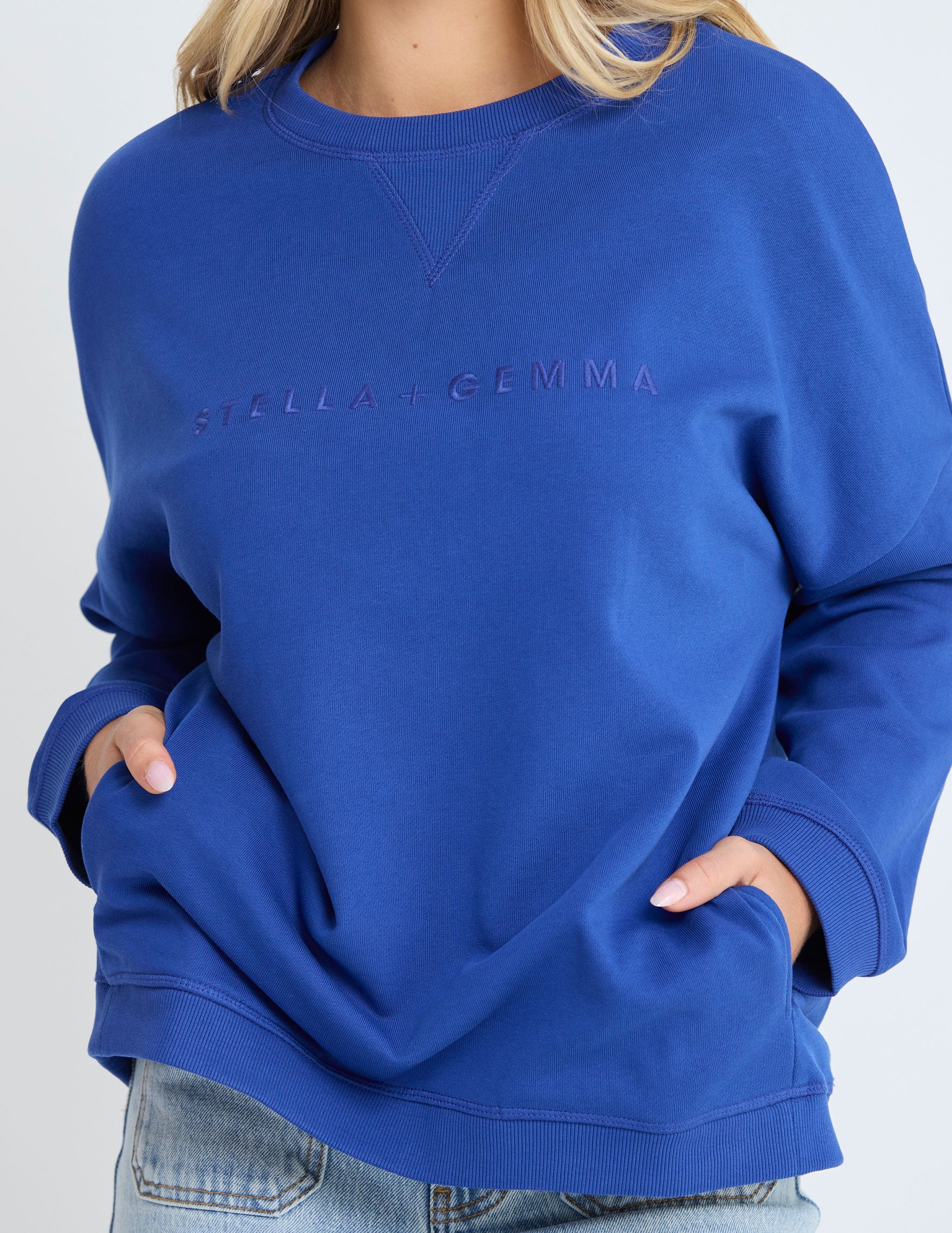 Newport Pocket Crew - Cobalt Blue - STELLA & GEMMA Top NZ LUMA