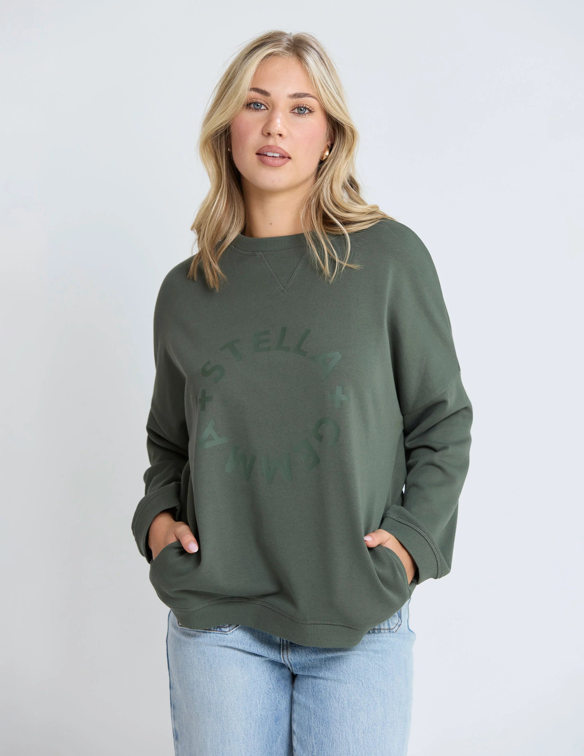 Newport Pocket Crew - Winter Moss - STELLA & GEMMA Top NZ LUMA