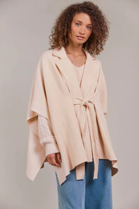 Palmer Knit Cape - Ecru - EB&IVE Coat NZ LUMA
