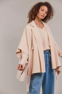 Palmer Knit Cape - Ecru - EB&IVE Coat NZ LUMA