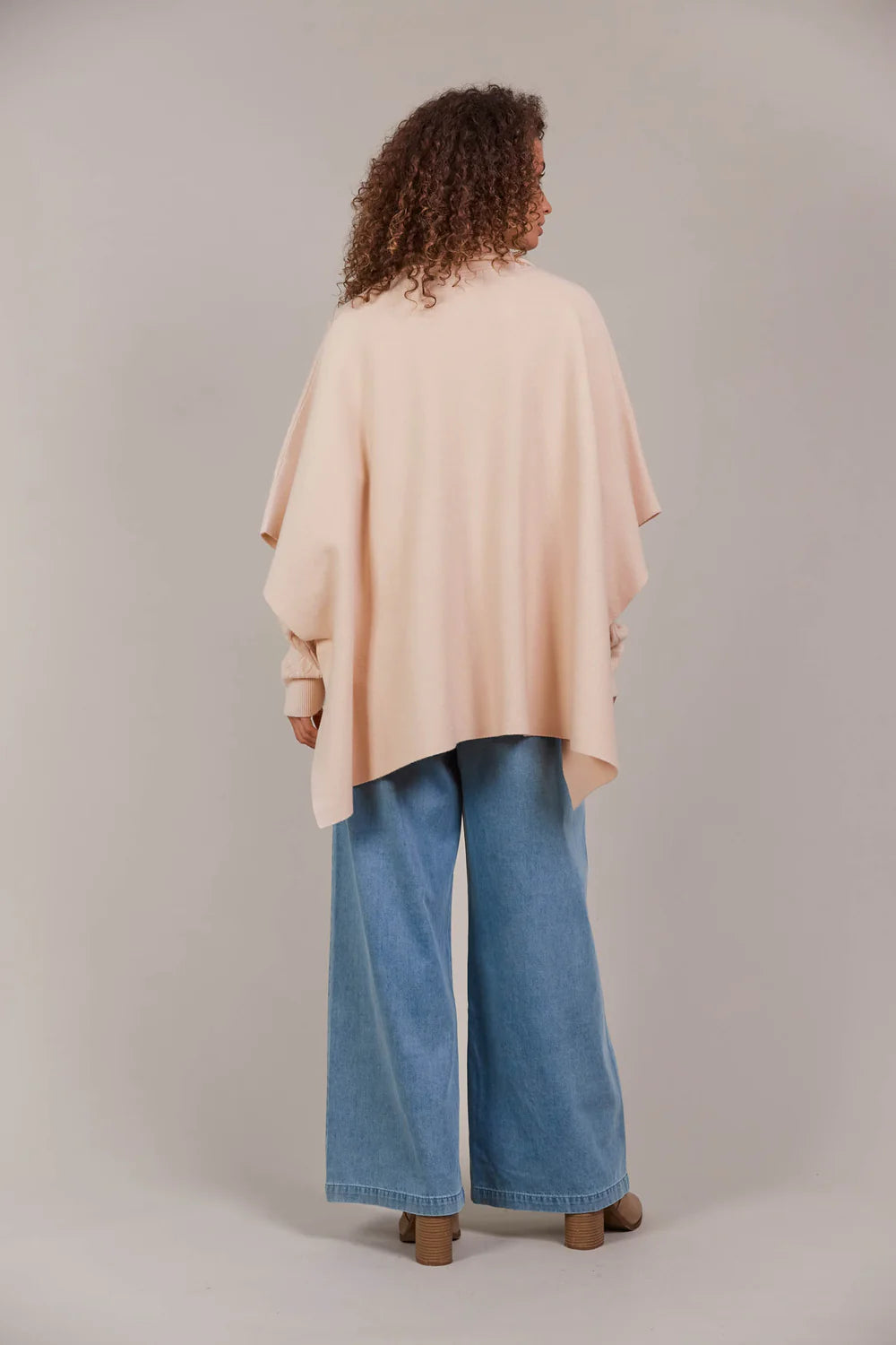 Palmer Knit Cape - Ecru - EB&IVE Coat NZ LUMA