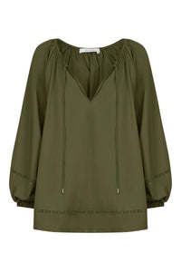 Remi Blouse - Olive - ISLE OF MINE Top NZ LUMA
