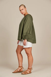 Remi Blouse - Olive - ISLE OF MINE Top NZ LUMA