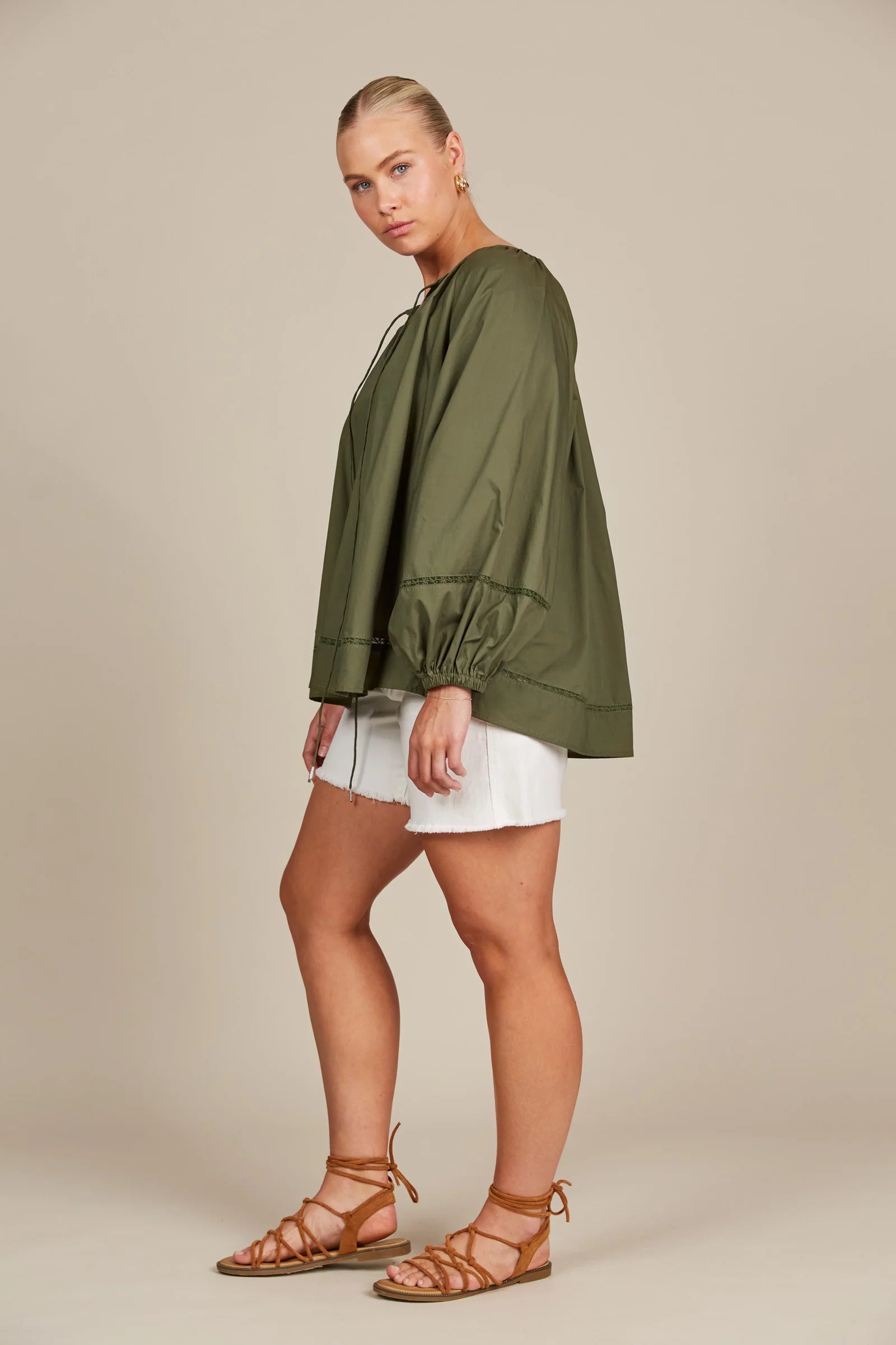 Remi Blouse - Olive - ISLE OF MINE Top NZ LUMA