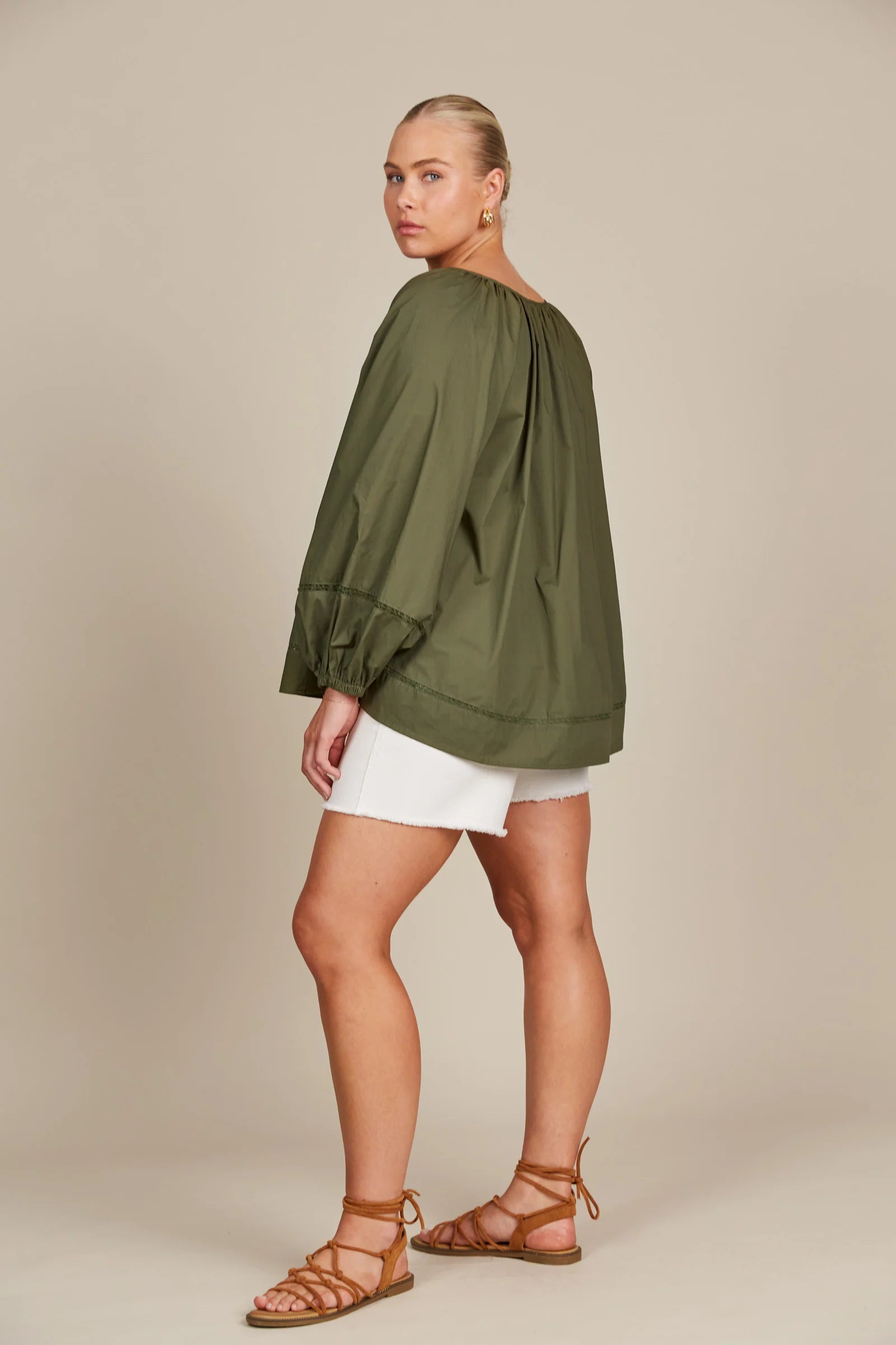 Remi Blouse - Olive - ISLE OF MINE Top NZ LUMA