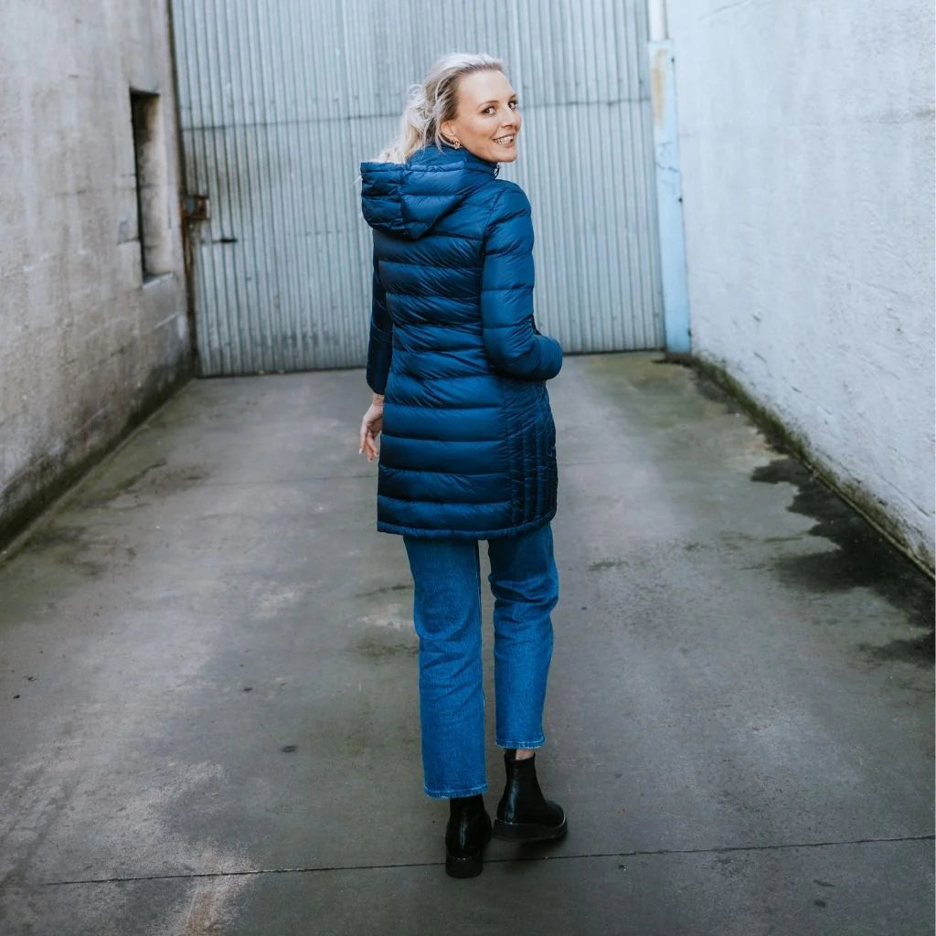 Sarah 90/10 Long Packable Down Coat - MOKE Jacket NZ LUMA